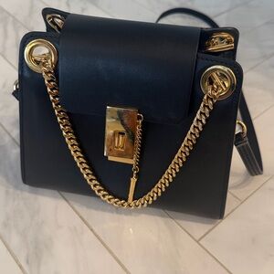 Chloe Black and Gold Chain Bag